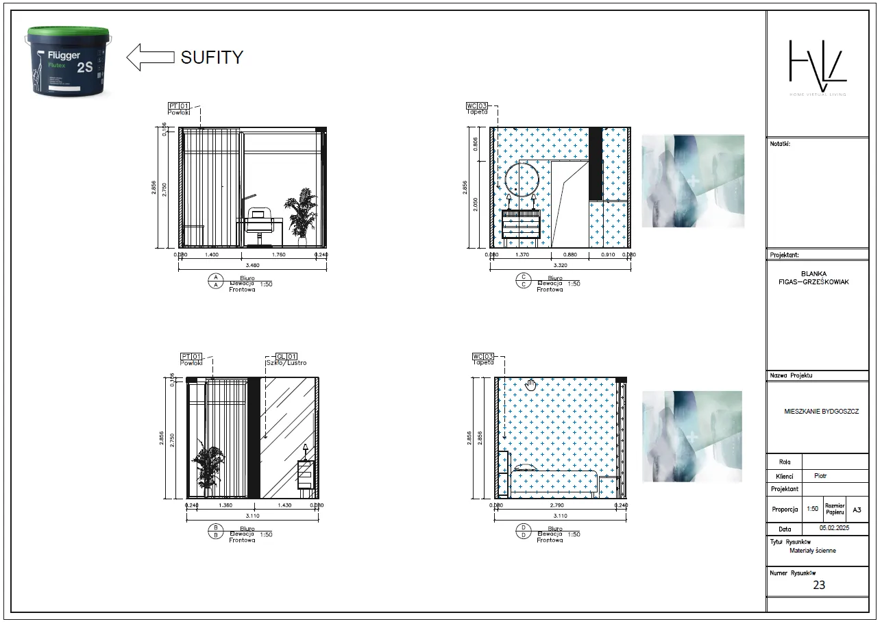 Materiały-ścienne-do-biura-domowego-projekt-wykończenia-ścian Projekt wykończenia ścian w biurze domowym z zastosowaniem sufitów i materiałów akustycznych w stylu modern classic
