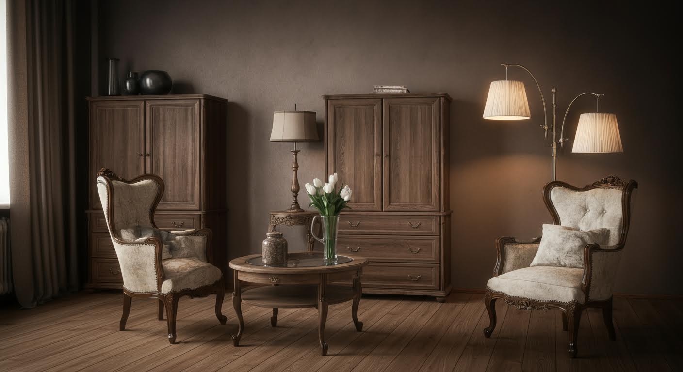 Jasna sypialnia z zabudowaną szafą do sufitu i lnianą pościelą, ciche luksusy podnoszące wartość domu