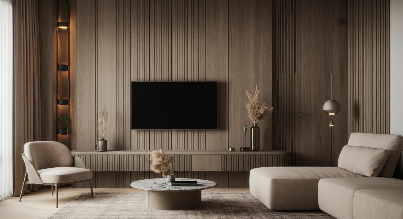 Jasna sypialnia z naturalnym lnem, drewnianym łóżkiem i miękkim oświetleniem 2700K wspierająca projektowanie wnętrz dla zdrowia